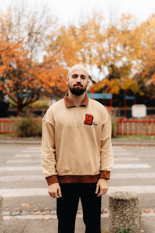 Quarter-zip Bliss - Beige sable